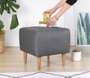 Atelier Del Sofa Puf de Terciopelo Gris - Confort, Estilo y Durabilidad con Patas de Madera. Dimensiones 43x43x43 cm